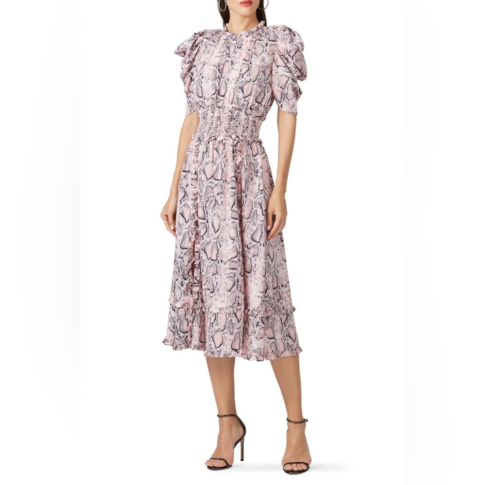 Elliatt Blush Snake Print Midi Dress